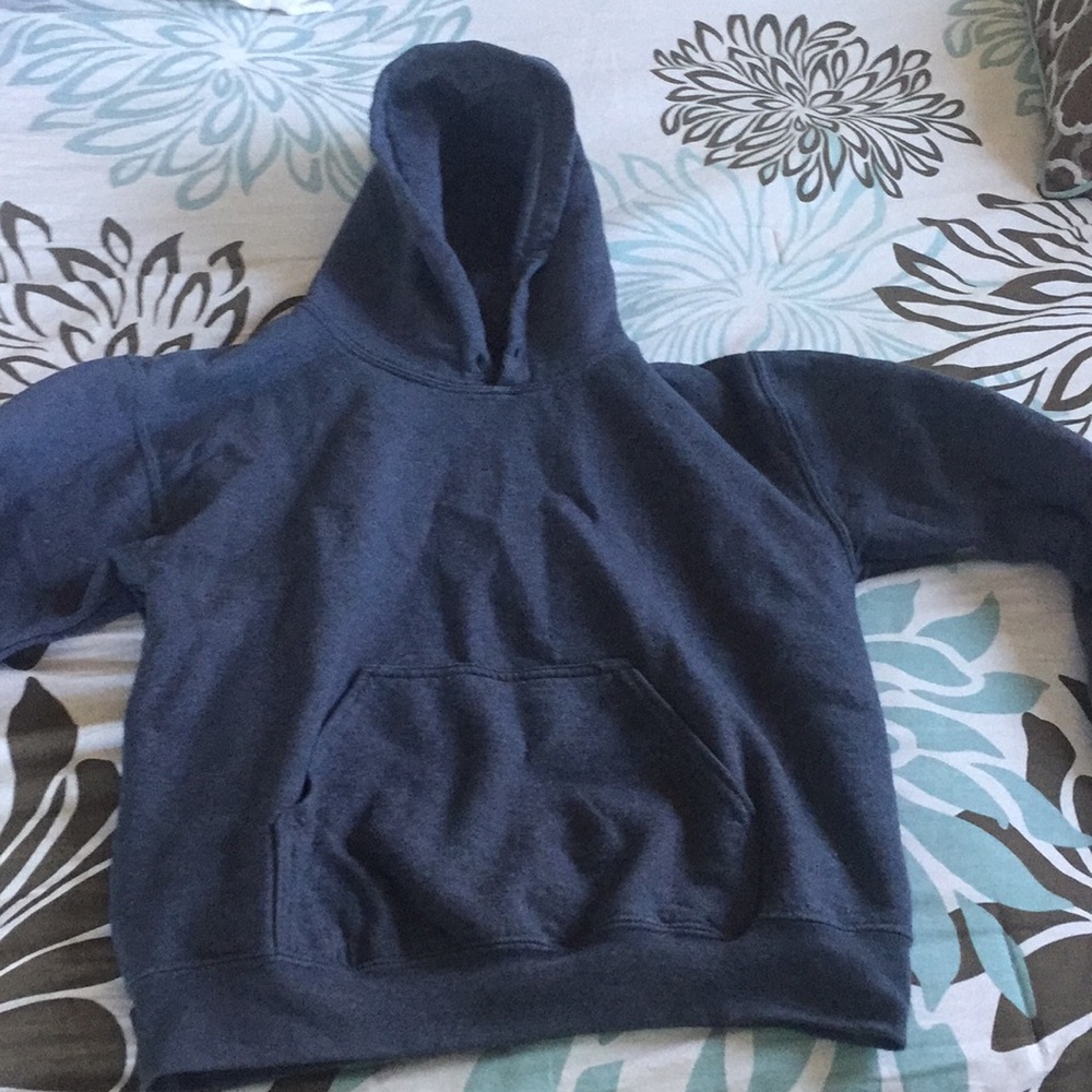 Gray hooded sweatshirt